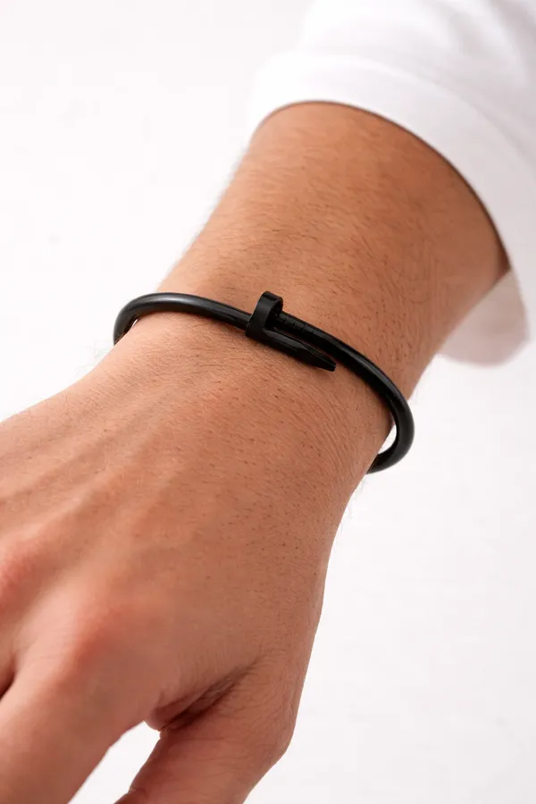 Black_Stainless_Steel_Cartier_Inspired_Nail_Bangle_Bracelet_For_Men