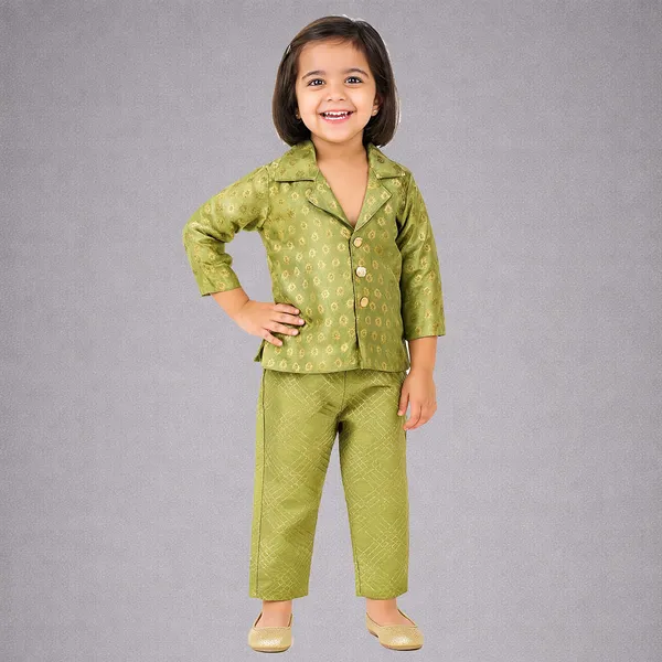 Green_Brocade_Cord_Set_For_Girls