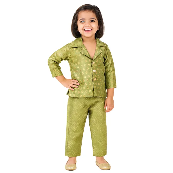 Green_Brocade_Cord_Set_For_Girls
