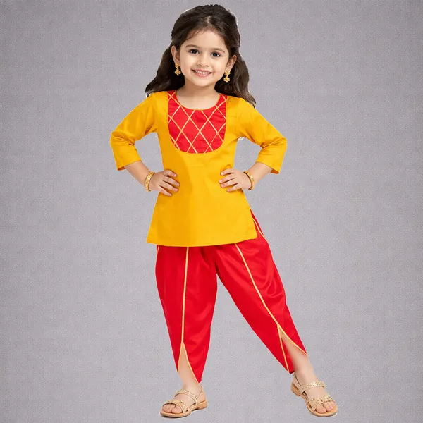 Yellow_Premium_Kurta_Dhoti_Set_For_Kids