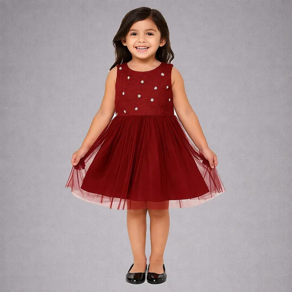 Maroon_Premium_Beautiful_Birthday_Dress_For_Kids