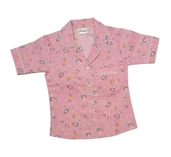 Pink_Premium_Half_Sleeves_Bunny_Print_Night_Suits_For_Kids