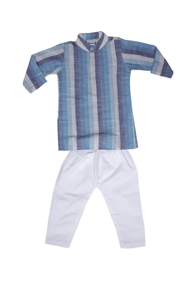 Blue_Premium_Cotton_Kurta_Pajama_Set_For_Kids