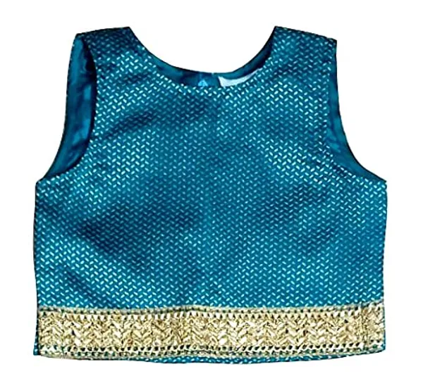 Teal_Green_Premium_Three_Tire_Lehenga_Choli_For_Kids