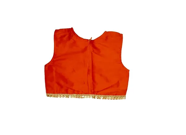 Orange_Premium_Organza_Lehenga_Choli_For_Kids
