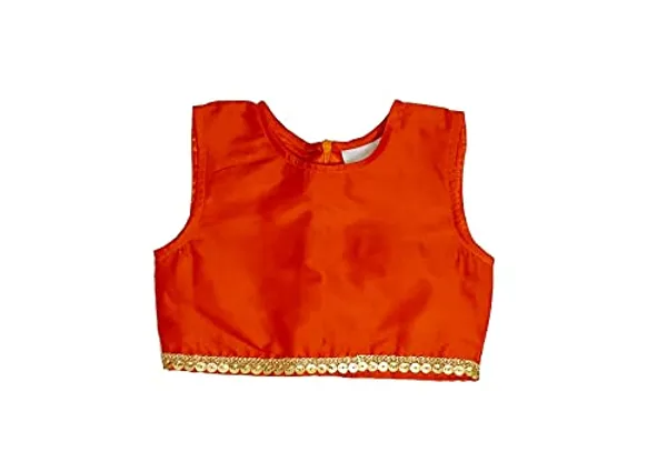 Orange_Premium_Organza_Lehenga_Choli_For_Kids