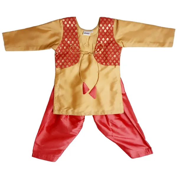 Multicolor_Premium_Brocade_Silk_Choli_Suit_For_Kids