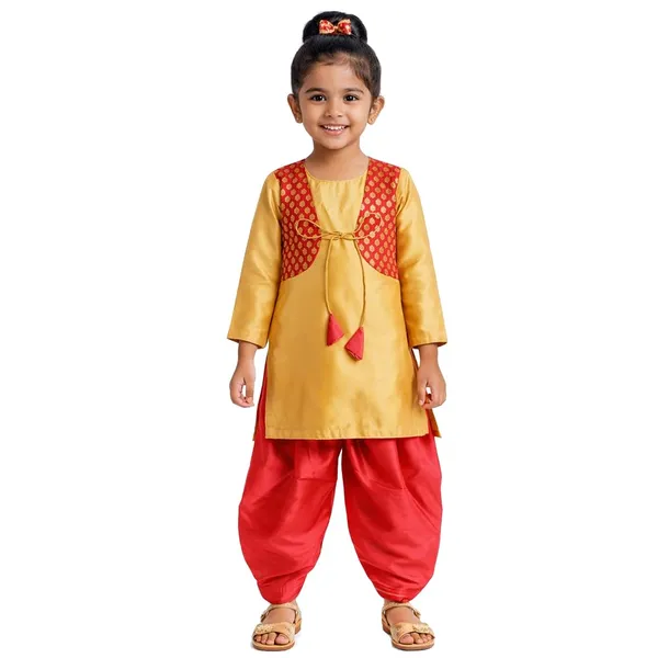Multicolor_Premium_Brocade_Silk_Choli_Suit_For_Kids
