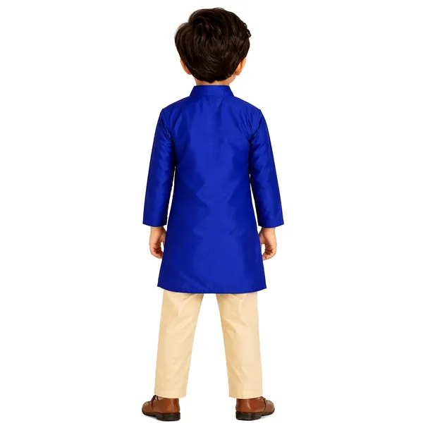 Royal_Blue_Premium_Silk_Kurta_Pajama_For_Boys