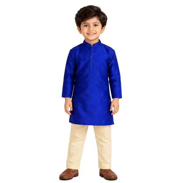 Royal_Blue_Premium_Silk_Kurta_Pajama_For_Boys