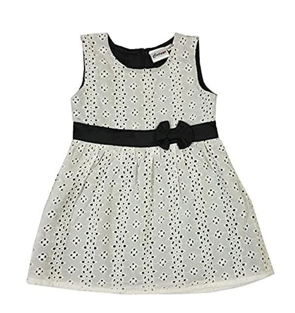 Grey_And_Black_Premium_Fit_&_Flare_Chicken_Hakoba_Dress_For_Kids
