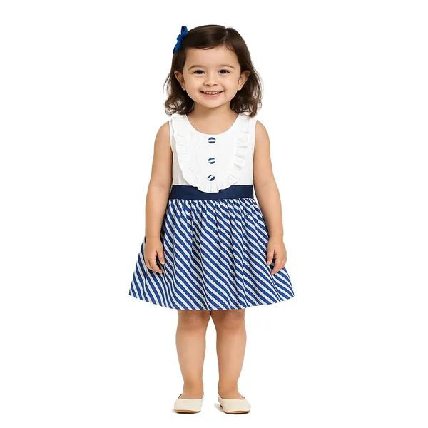 Blue_And_White_Premium_Fit_And_Flare_Knee_Length_Dress_For_Kids