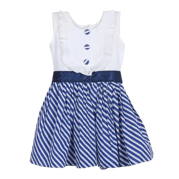 Blue_And_White_Premium_Fit_And_Flare_Knee_Length_Dress_For_Kids