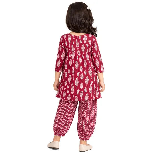 Maroon_Premium_Kurta_Set_With_Balloon_Pant_For_Kids