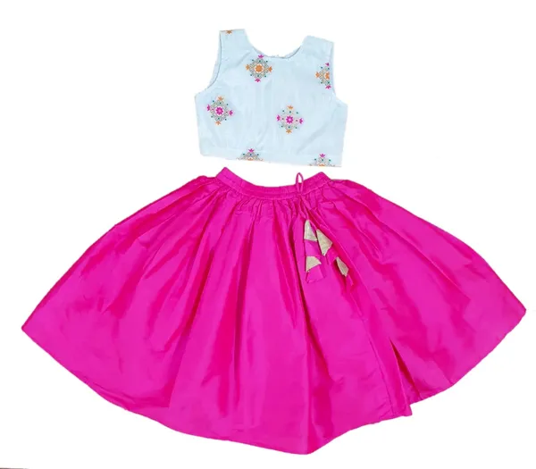 Magenta_Premium_Banarasi_Choli_With_Lehenga_Baby_Girl_For_Kids