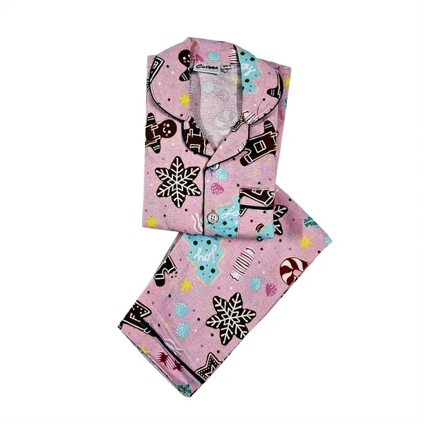 Pink_Premium_Cotton_Flannel_Long_Sleeve_Night_Suit_For_Kids