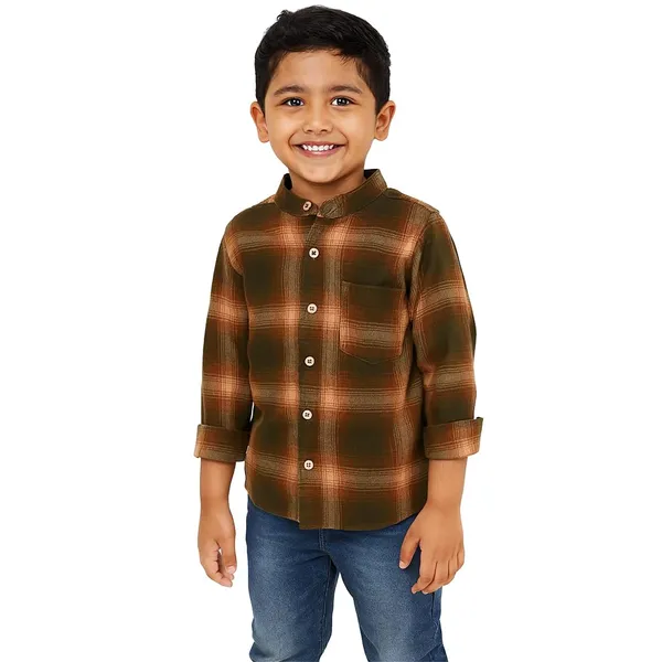 Green_Premium_Checkered_Flannel_Long_Sleeve_Shirts_For_Kids