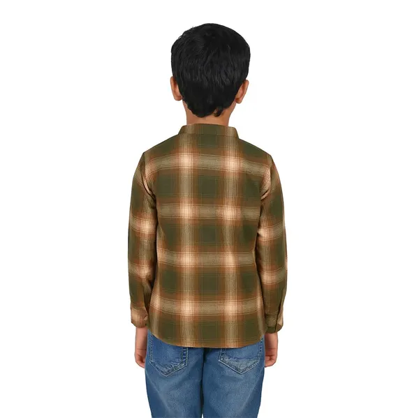 Green_Premium_Checkered_Flannel_Long_Sleeve_Shirts_For_Kids