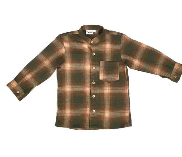 Green_Premium_Checkered_Flannel_Long_Sleeve_Shirts_For_Kids