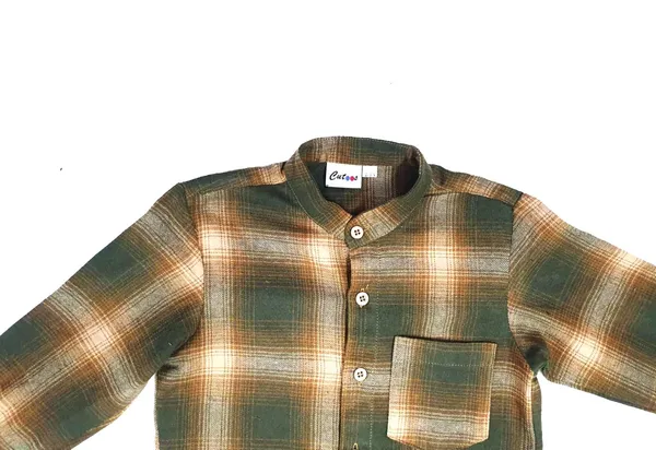 Green_Premium_Checkered_Flannel_Long_Sleeve_Shirts_For_Kids