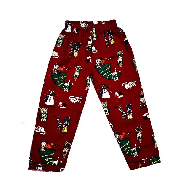 Red_Premium_Cotton_Flannel_Long_Sleeve_Night_Suit_For_Kids