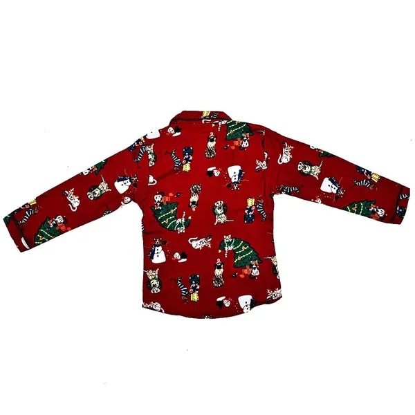 Red_Premium_Cotton_Flannel_Long_Sleeve_Night_Suit_For_Kids