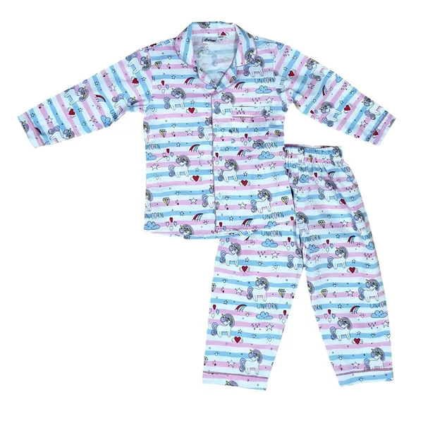 Unicorn_Print_Light_Blue_Premium_Cotton_Night_Suits_For_Kids