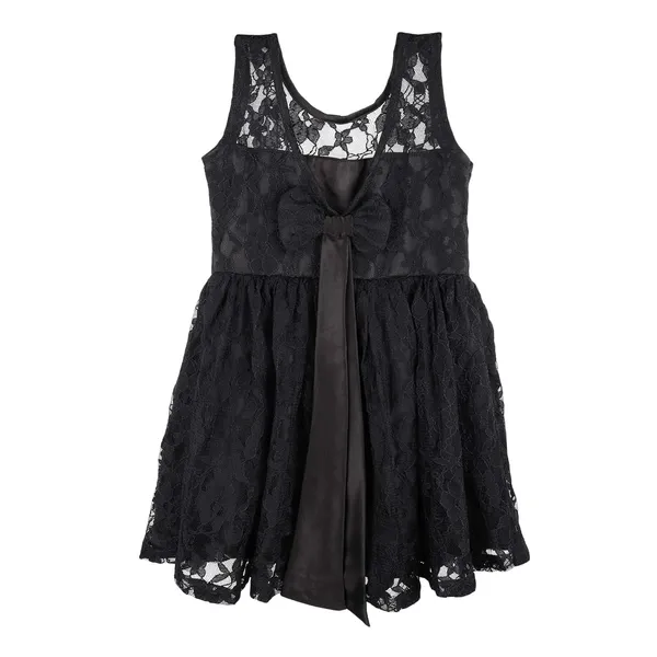 Black_Premium_Back_Bow_Fit_&_Flare_Lace_Dress_For_Kids