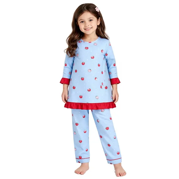 Blue_Strawberry_Print_Cotton_Cord_Set_For_Kids