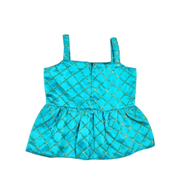 Teal_Blue_Premium_Peplum_Dhoti_Set_For_Kids