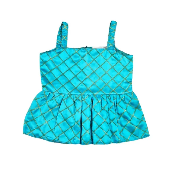 Teal_Blue_Premium_Peplum_Dhoti_Set_For_Kids