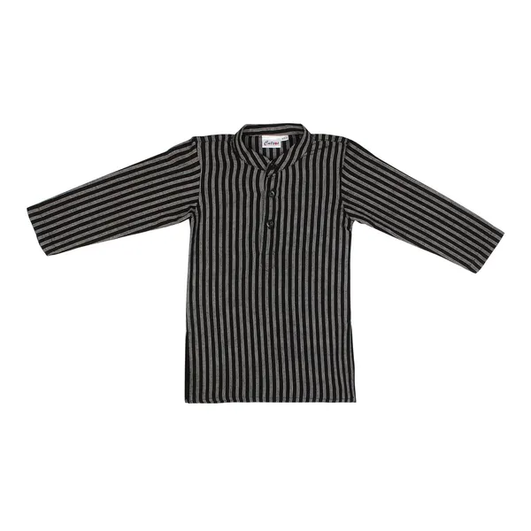 Black_And_White_Premium_Handloom_Cotton_Striped_Kurta_Pajama_For_Kids