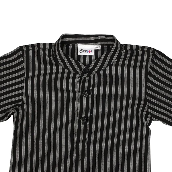 Black_And_White_Premium_Handloom_Cotton_Striped_Kurta_Pajama_For_Kids