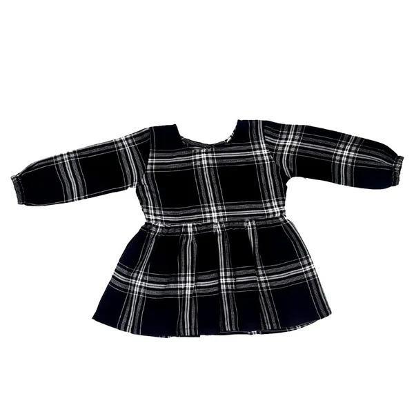 Black_Premium_Twill_Check_Flannel_Winter_Fit_And_Flare_Dress_For_Kids