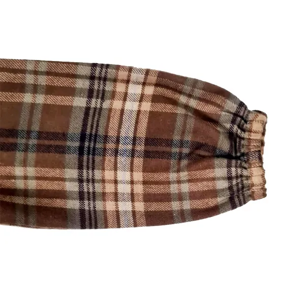 Brown_Premium_Twill_Check_Flannel_Winter_Fit_And_Flare_Dress_For_Kids