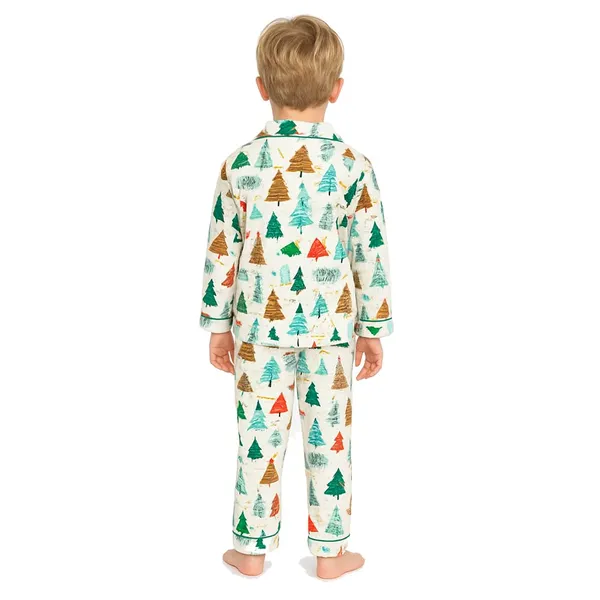 X_Mas_Tree_Print_White_Premium_Cotton_Flannel_Long_Sleeve_Night_Suit_For_Kids