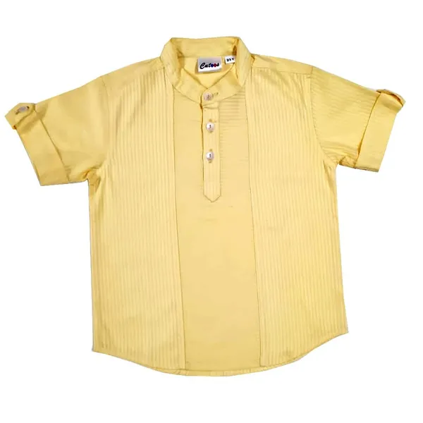 Yellow_Premium_Cotton_Kurta_Shirt_For_Kids