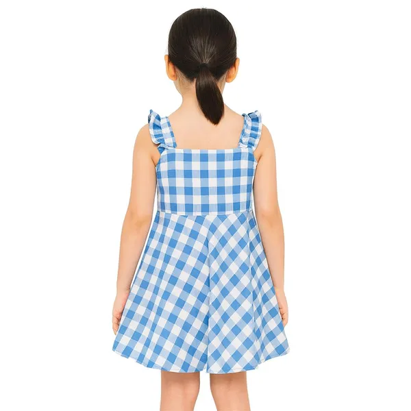 Blue_Checkered_Fit_And_Flare_Knee_Length_Dress_For_Girls
