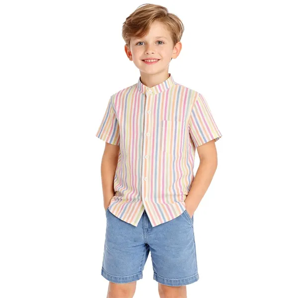 Multicolor_Premium_Half_Sleeves_Cotton_Shirts_For_Kids