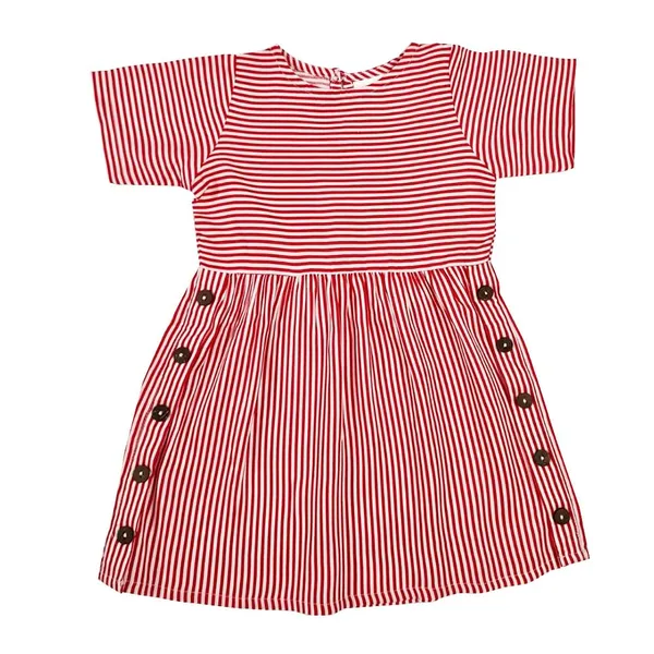 Red_Premium_Striped_Side_Buttoned_Fit_And_Flare_Dress_For_Kids