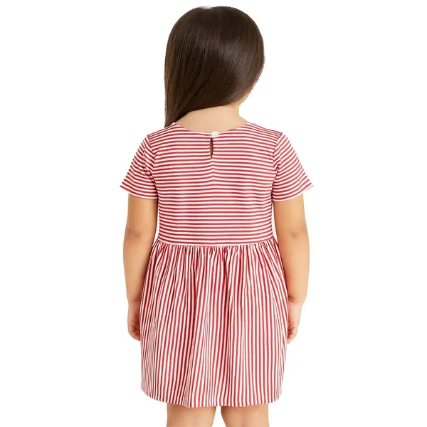 Red_Premium_Striped_Side_Buttoned_Fit_And_Flare_Dress_For_Kids