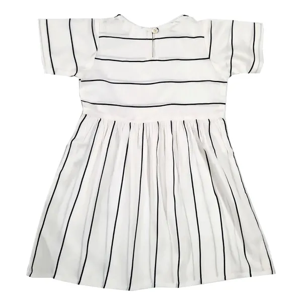White_Premium_Striped_Side_Buttoned_Fit_And_Flare_Dress_For_Kids