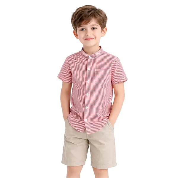 Red_Premium_Half_Sleeves_Cotton_Shirts_For_Kids