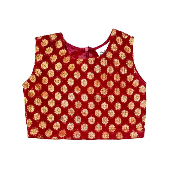Maroon_Premium_Stripes_Readymade_Lehenga_Choli_Set_For_Kids
