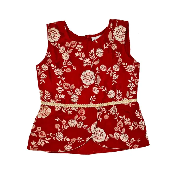 Red_Premium_Ombre_Pleated_Palazzo_Set_For_Kids