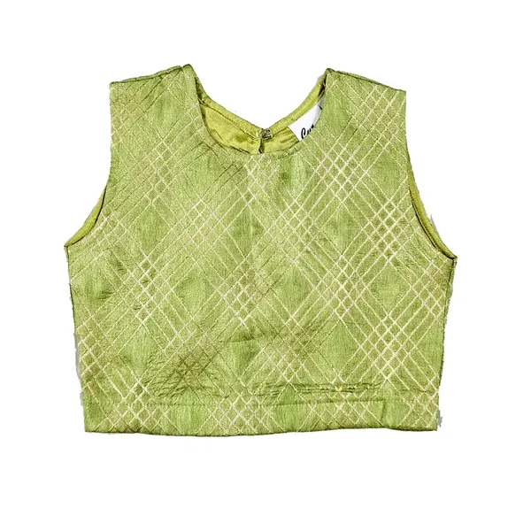 Green_Premium_Back_Bow_Lehenga_Choli_For_Kids
