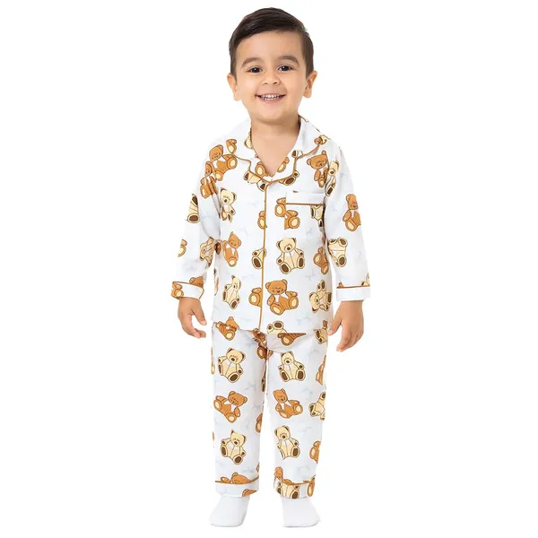 Teddy_Print_Cotton_Full_Sleeves_Night_Suits_For_Kids