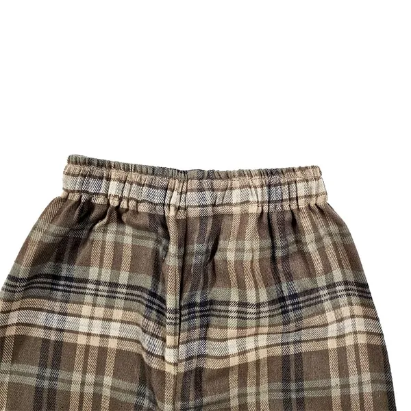 Brown_Premium_Checkered_Flannel_Carrot_Pants_For_Kids