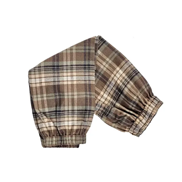Brown_Premium_Checkered_Flannel_Carrot_Pants_For_Kids