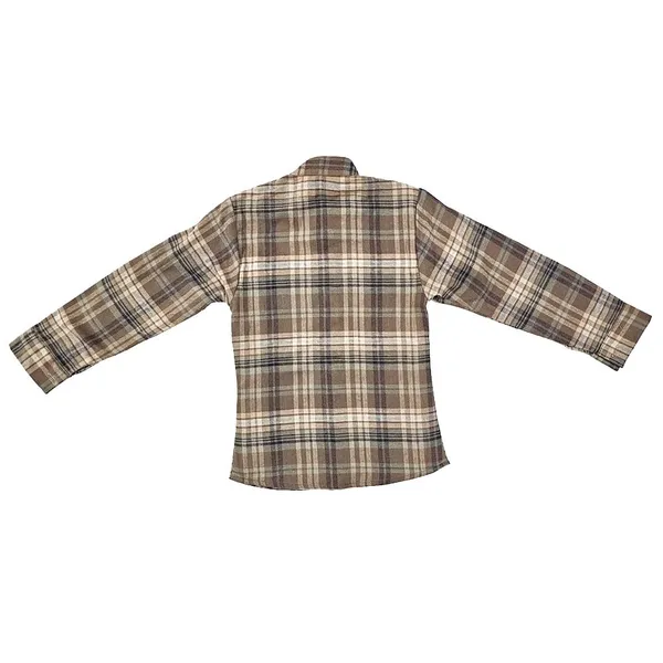 Brown_Premium_Checkered_Flannel_Long_Sleeve_Shirts_For_Kids